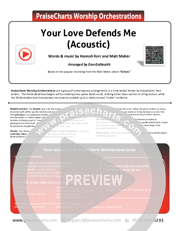 Your Love Defends Me (Acoustic) Orchestration (Matt Maher)