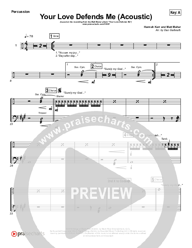 Your Love Defends Me (Acoustic) Percussion (Matt Maher)