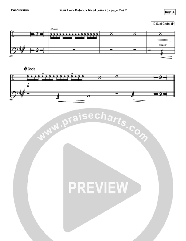 Your Love Defends Me (Acoustic) Percussion (Matt Maher)