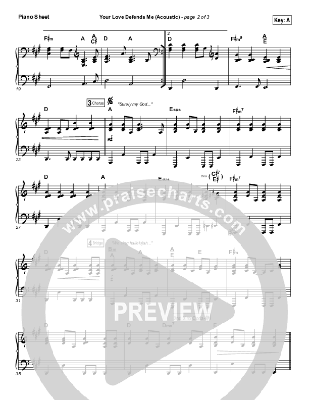 Your Love Defends Me (Acoustic) Piano Sheet (Matt Maher)
