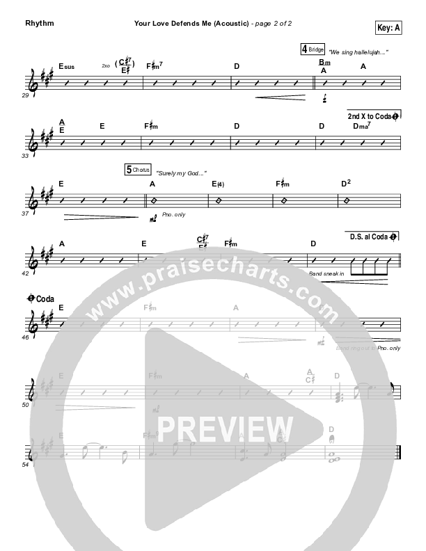 Your Love Defends Me (Acoustic) Rhythm Chart (Matt Maher)