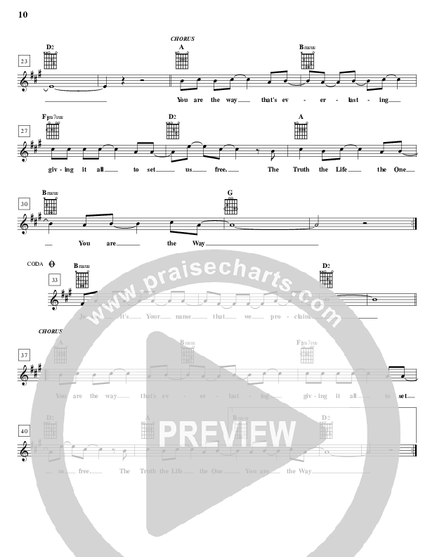 The Way Lead Sheet (Parachute Band)