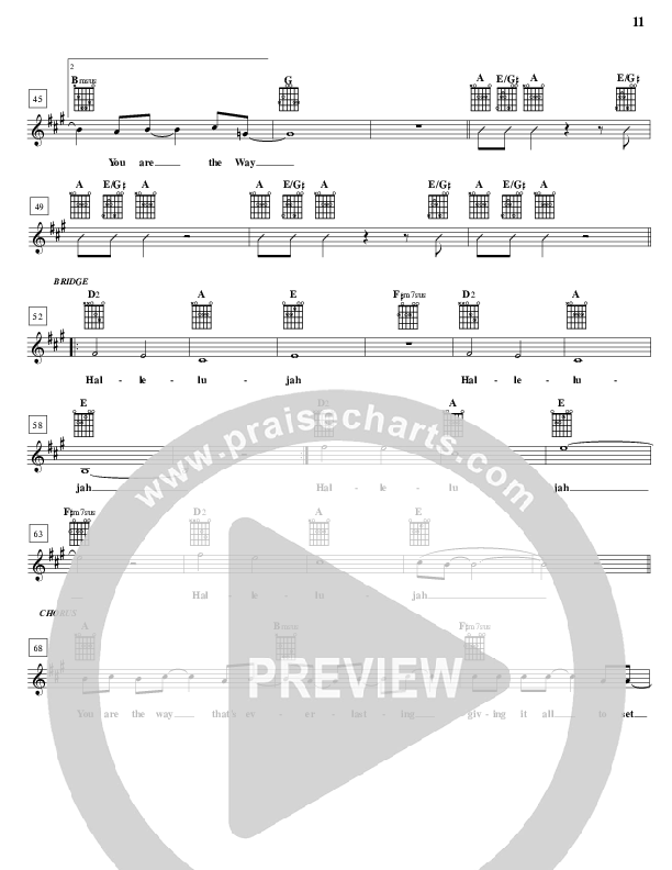 The Way Lead Sheet (Parachute Band)