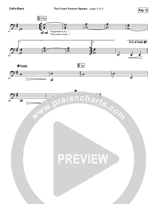 The Cross Forever Speaks Cello/Bass (Matt Maher)