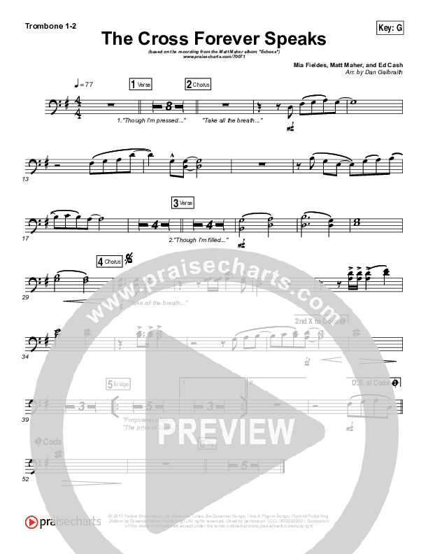 The Cross Forever Speaks Trombone 1/2 (Matt Maher)