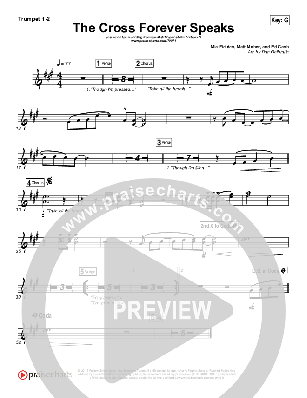 The Cross Forever Speaks Trumpet 1,2 (Matt Maher)