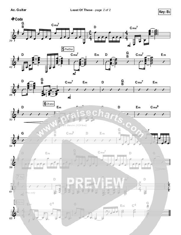 Least Of These Acoustic Guitar (Matt Maher)