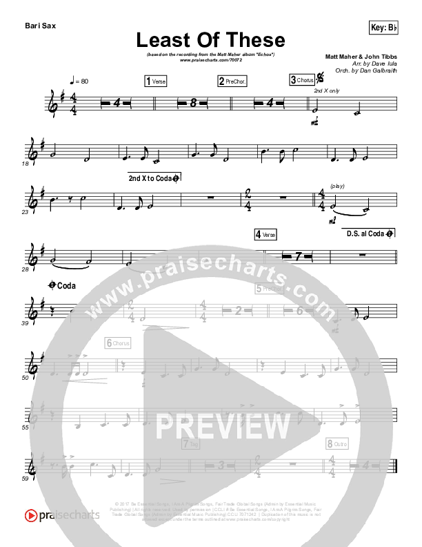 Least Of These Bari Sax (Matt Maher)