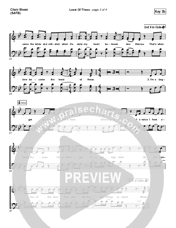 Least of These Choir Sheet (SATB) (Matt Maher)