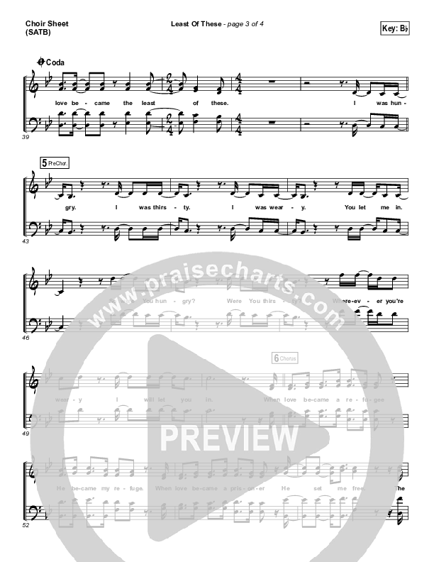 Least of These Choir Sheet (SATB) (Matt Maher)