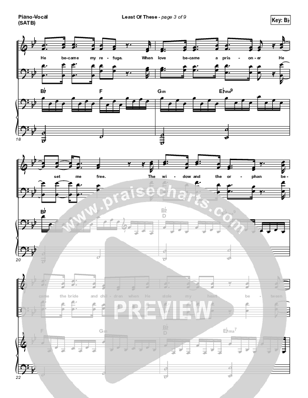 Least of These Piano/Vocal (SATB) (Matt Maher)