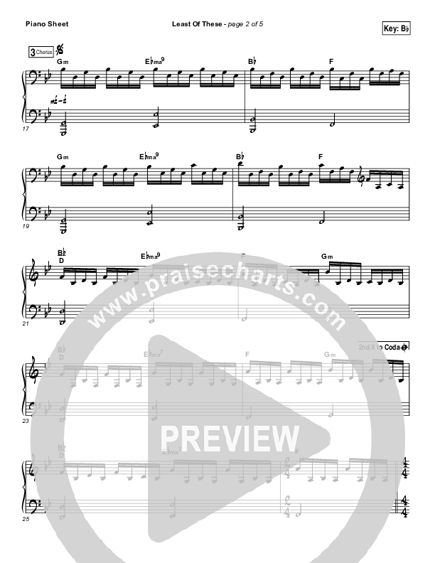 Least Of These Piano Sheet (Matt Maher)