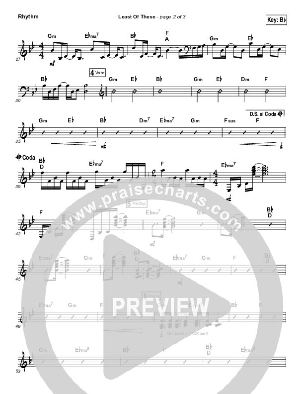 Least Of These Rhythm Chart (Matt Maher)