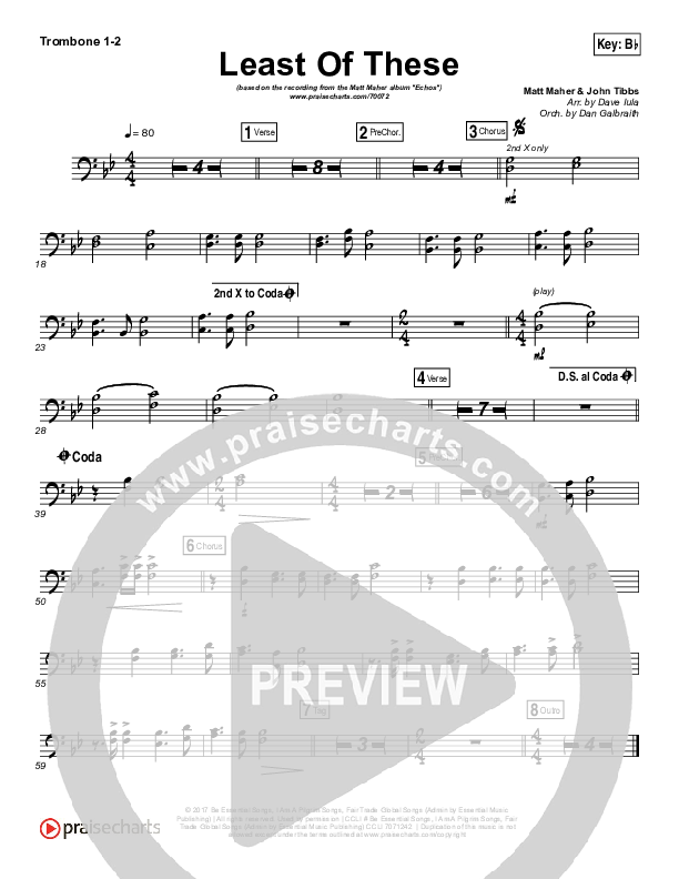 Least Of These Trombone 1/2 (Matt Maher)