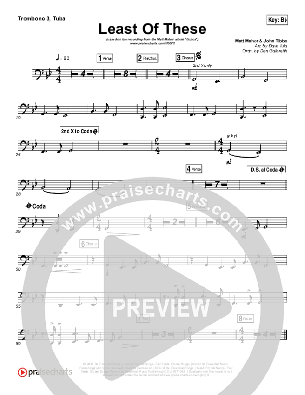 Least Of These Trombone 3/Tuba (Matt Maher)