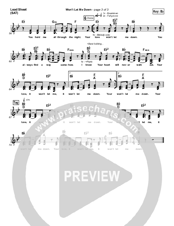 Won't Let Me Down Lead (SAT) (Matt Maher)