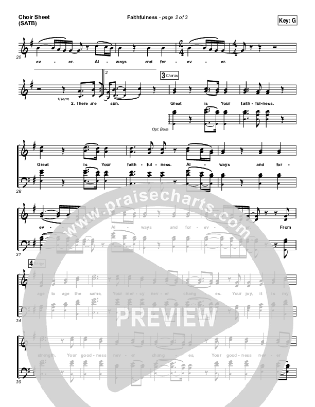 Faithfulness Choir Sheet (SATB) (Matt Maher / Iron Bell Music)
