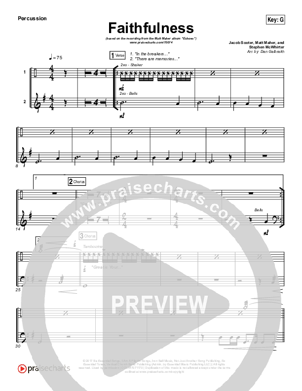 Faithfulness Percussion (Matt Maher / Iron Bell Music)