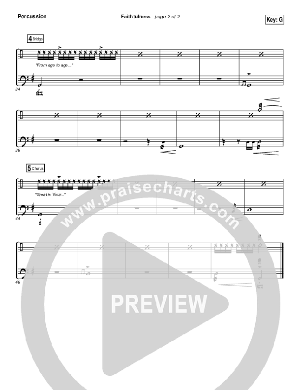 Faithfulness Percussion (Matt Maher / Iron Bell Music)