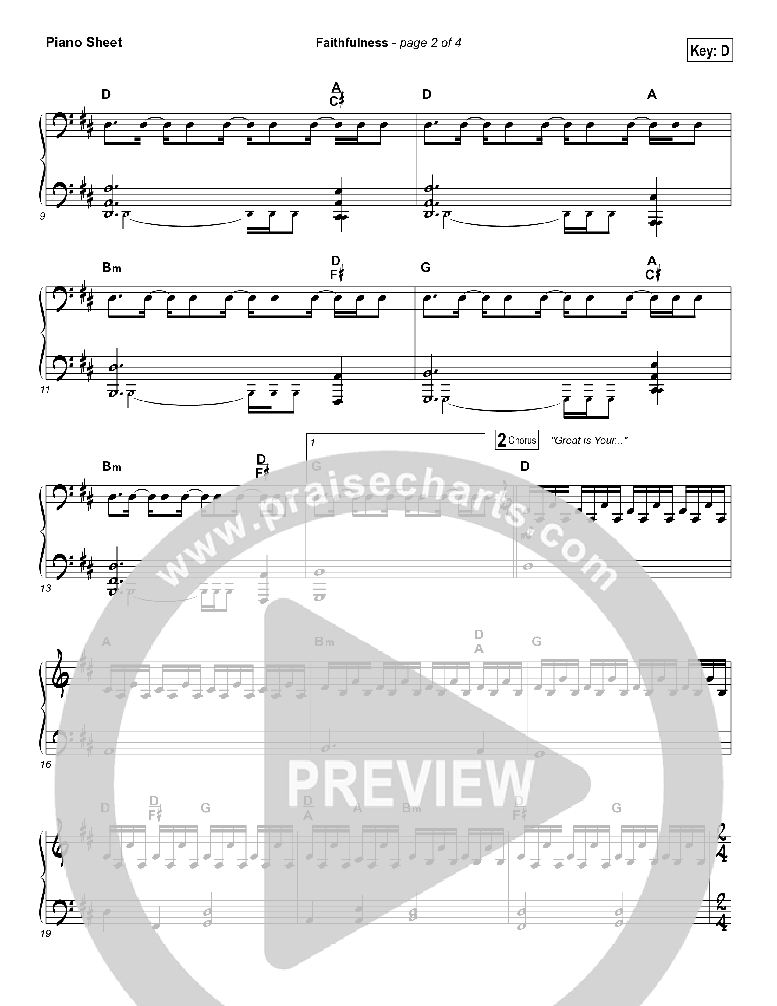 Faithfulness Piano Sheet (Matt Maher / Iron Bell Music)