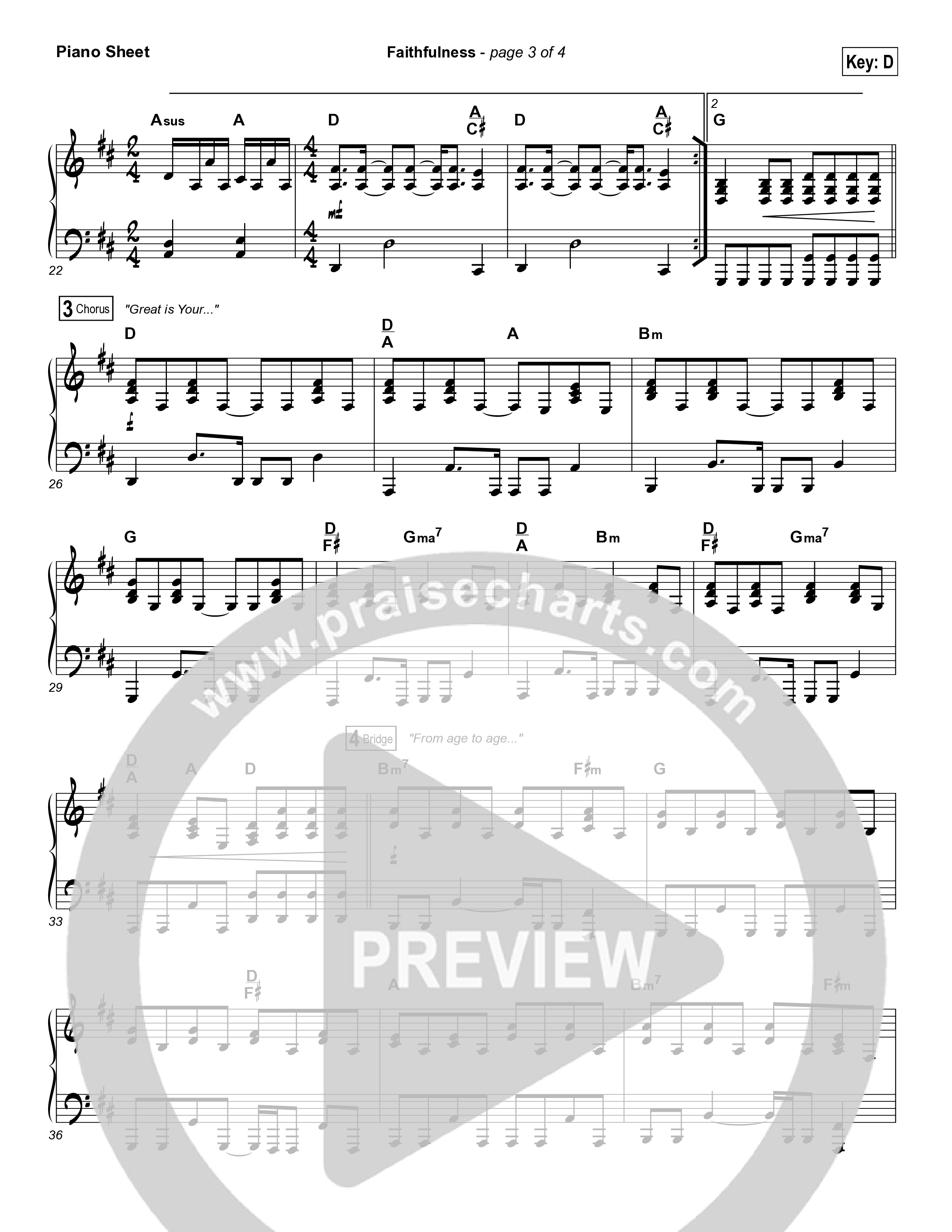 Faithfulness Piano Sheet (Matt Maher / Iron Bell Music)