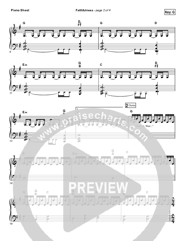 Faithfulness Piano Sheet (Matt Maher / Iron Bell Music)