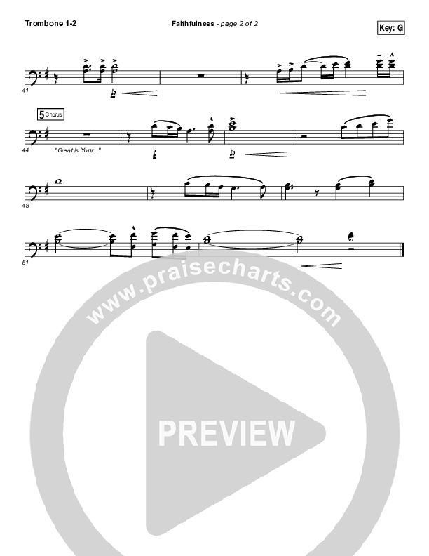Faithfulness Trombone 1/2 (Matt Maher / Iron Bell Music)
