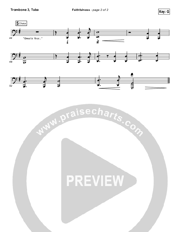 Faithfulness Trombone 3/Tuba (Matt Maher / Iron Bell Music)