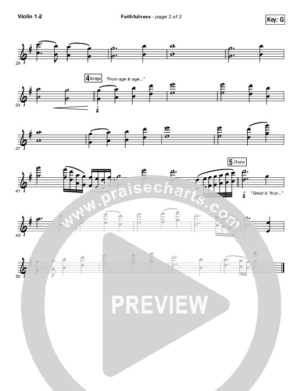 Faithfulness Violin 1/2 (Matt Maher / Iron Bell Music)