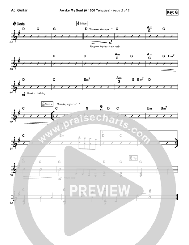 Awake My Soul (A Thousand Tongues) Acoustic Guitar (Matt Maher)