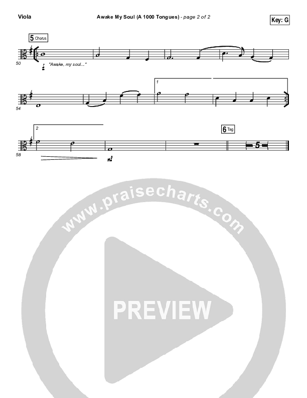 Awake My Soul (A Thousand Tongues) Viola (Matt Maher)