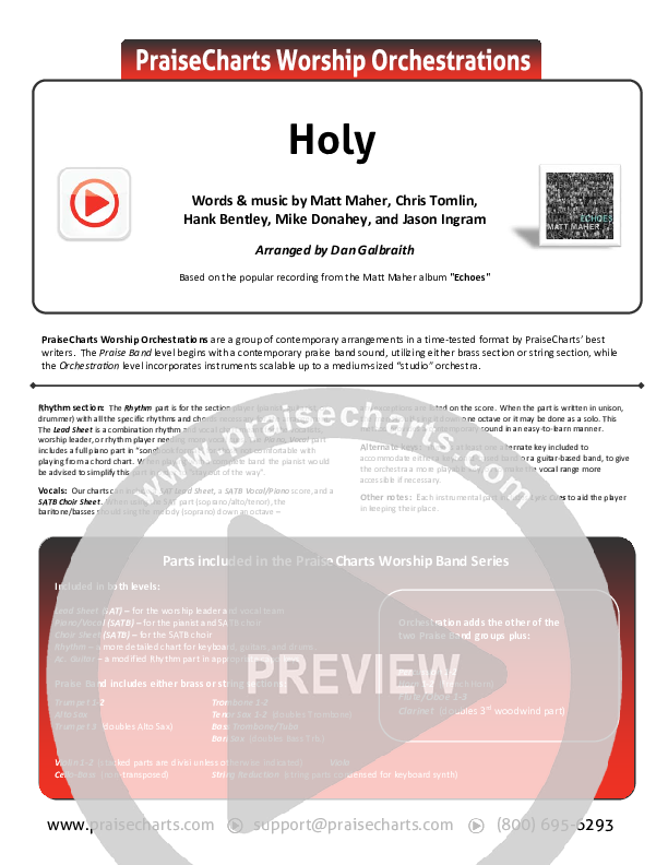 Holy Cover Sheet (Matt Maher)