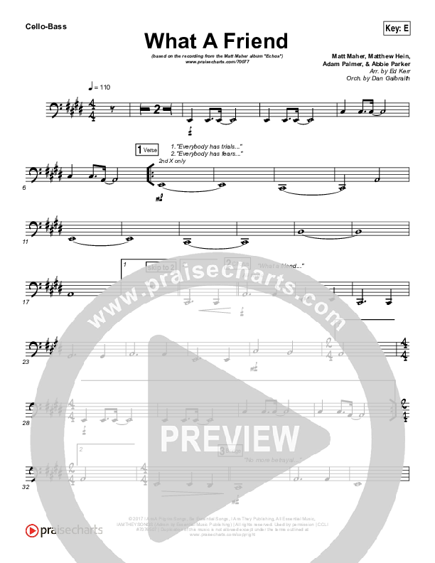 What A Friend Cello/Bass (Matt Maher)