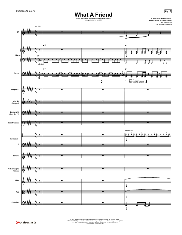What A Friend Conductor's Score (Matt Maher)