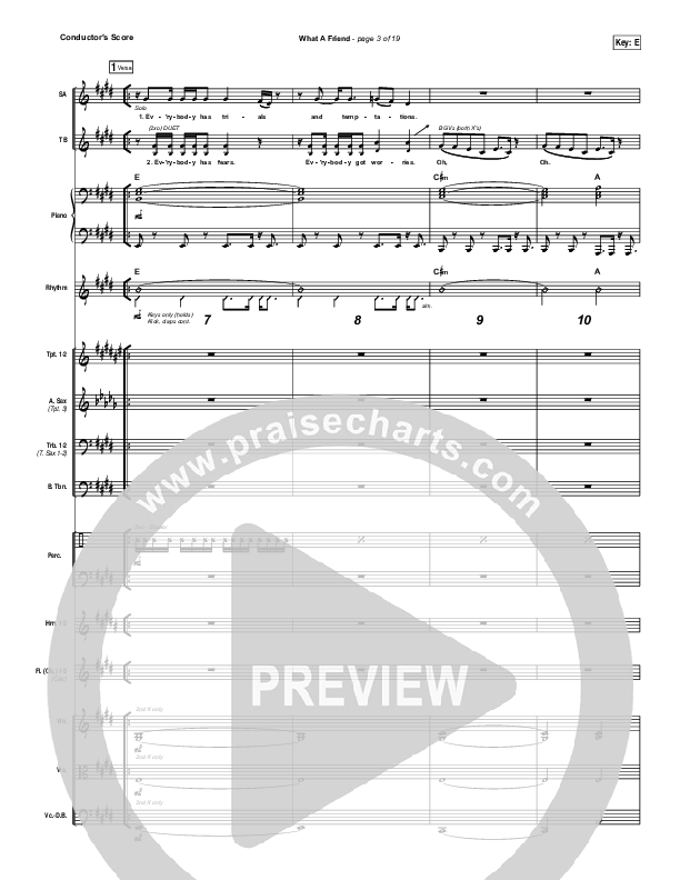 What A Friend Conductor's Score (Matt Maher)