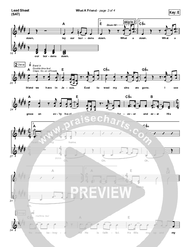 What A Friend Lead Sheet (SAT) (Matt Maher)