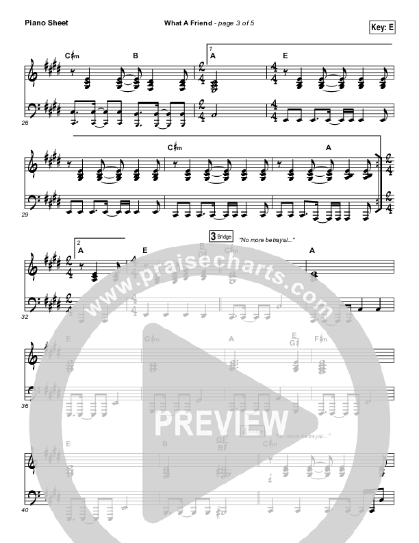 What A Friend Piano Sheet (Matt Maher)