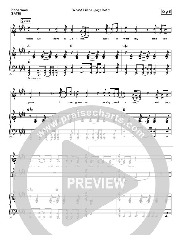 What A Friend Piano/Vocal (SATB) (Matt Maher)