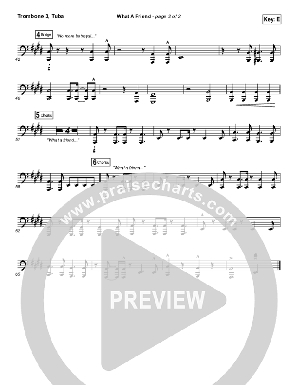 What A Friend Trombone 3/Tuba (Matt Maher)