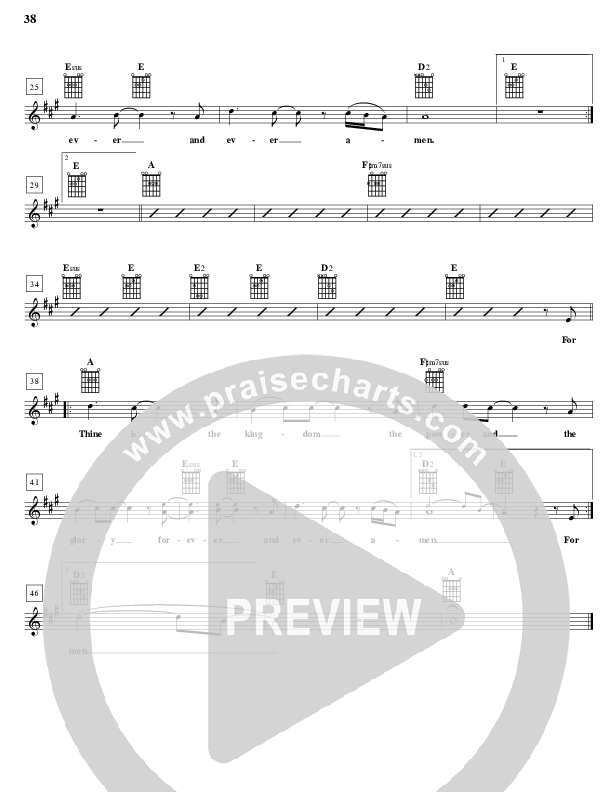 Thine Is The Kingdom Lead Sheet (Parachute Band)