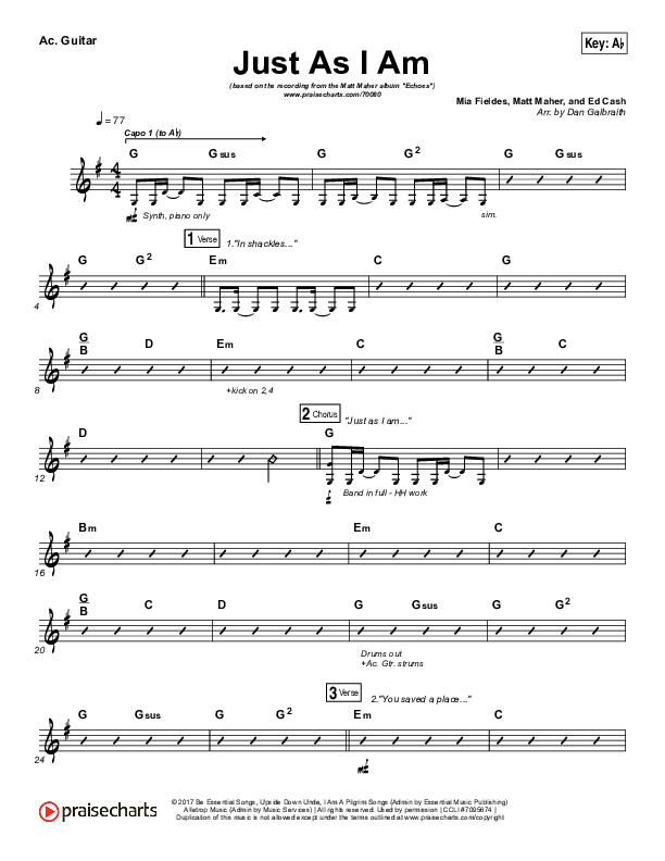 Just As I Am Acoustic Guitar (Matt Maher)