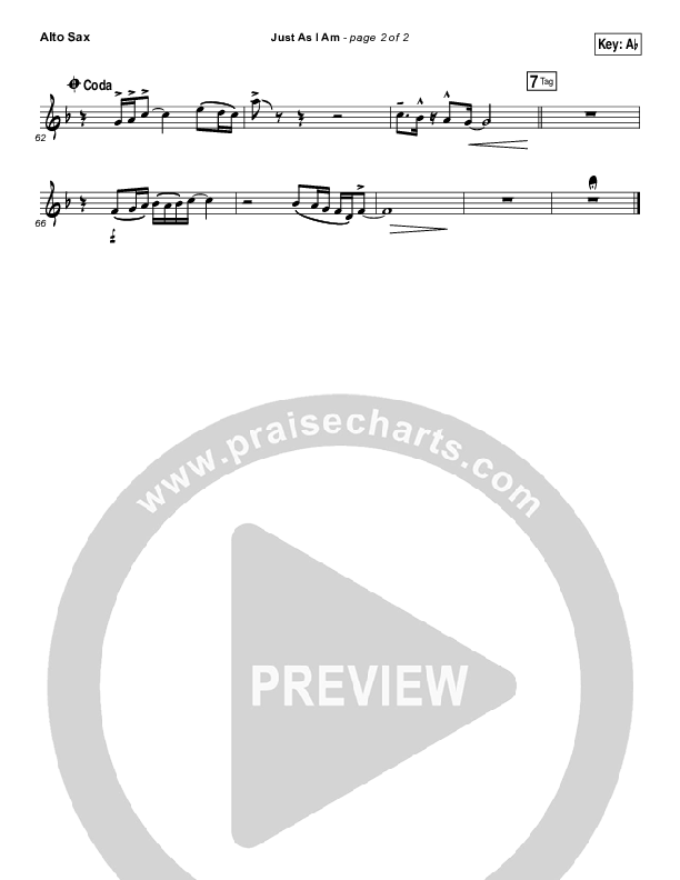 Just As I Am Alto Sax (Matt Maher)