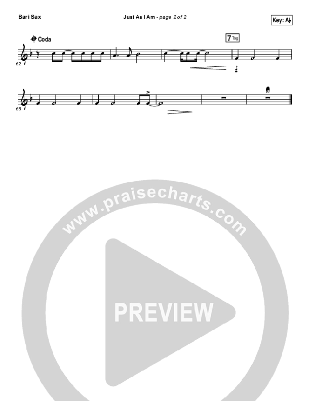 Just As I Am Bari Sax (Matt Maher)