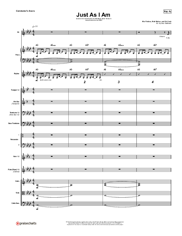 Just As I Am Conductor's Score (Matt Maher)