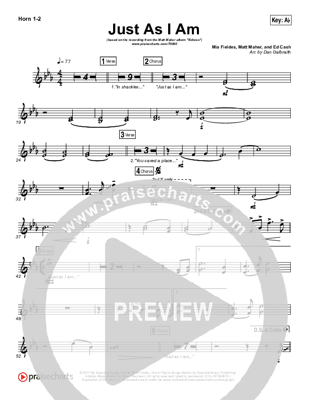 Just As I Am Brass Pack (Matt Maher)