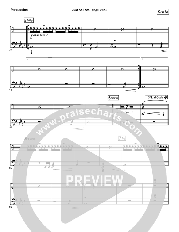 Just As I Am Percussion (Matt Maher)