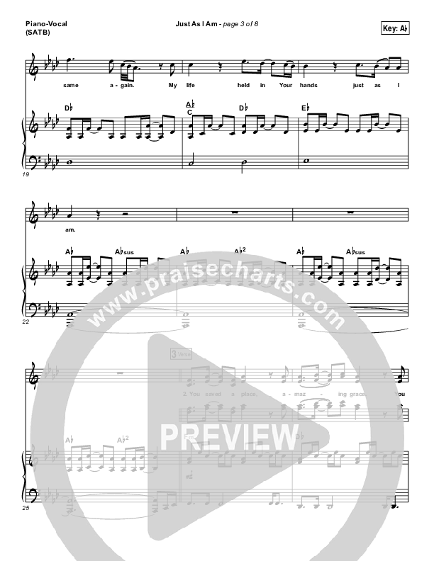 Just As I Am Piano/Vocal (SATB) (Matt Maher)