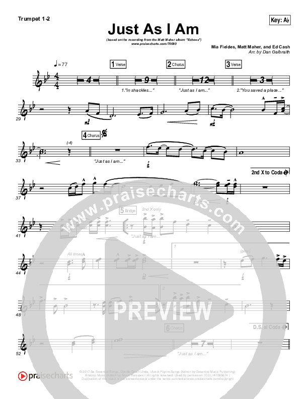 Just As I Am Trumpet 1,2 (Matt Maher)