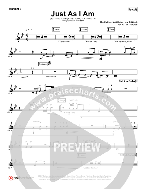 Just As I Am Trumpet 3 (Matt Maher)