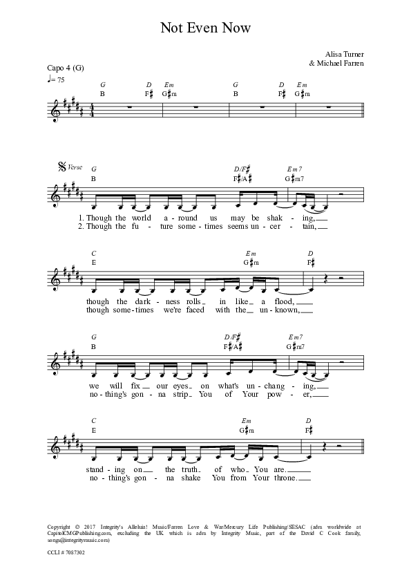 Not Even Now Lead Sheet (Alisa Turner)